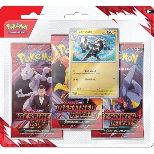 Destined Rivals - 3-Pack Blister - Zebstrika - Pokemon TCG (ENG)